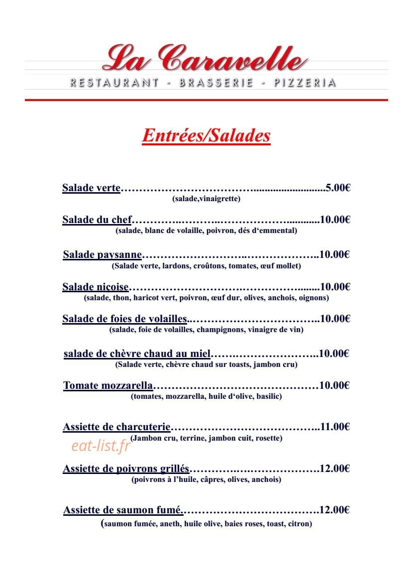 La caravelle — carte page 1
