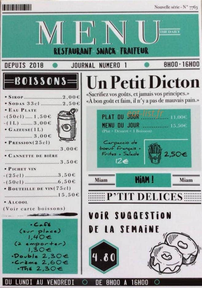 La P’tite Palette — carte page 1