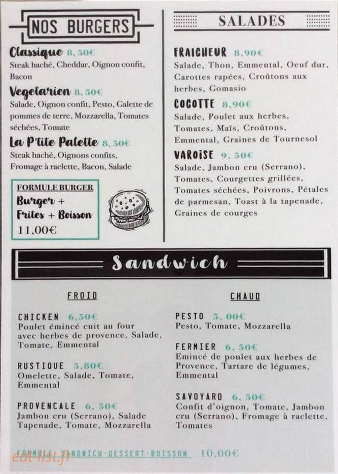 La P’tite Palette — carte page 2