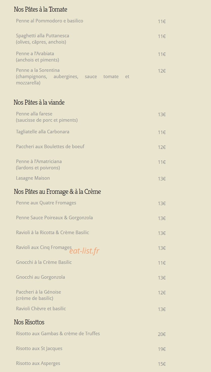 La Spaghetta — carte page 2