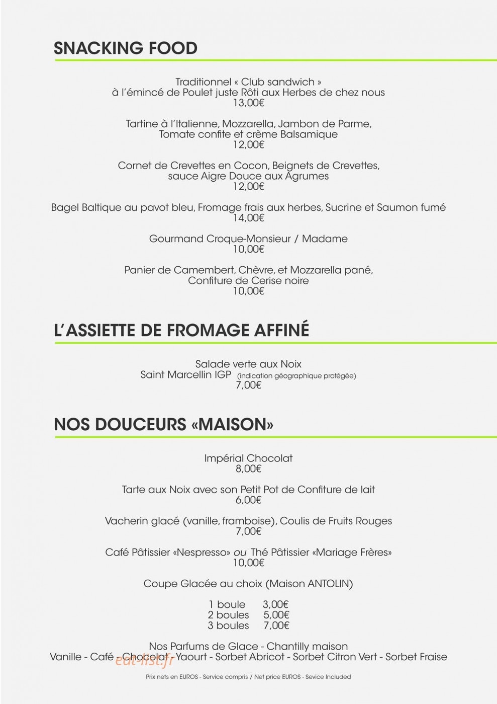 La Table des Oliviers — carte page 4