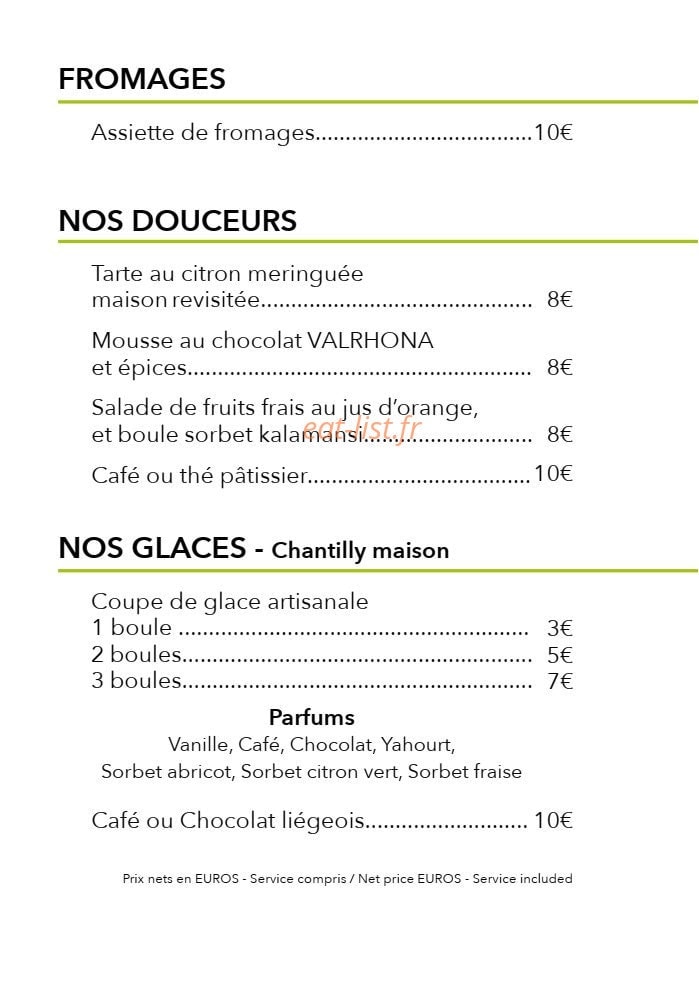 La Table des Oliviers — carte page 13