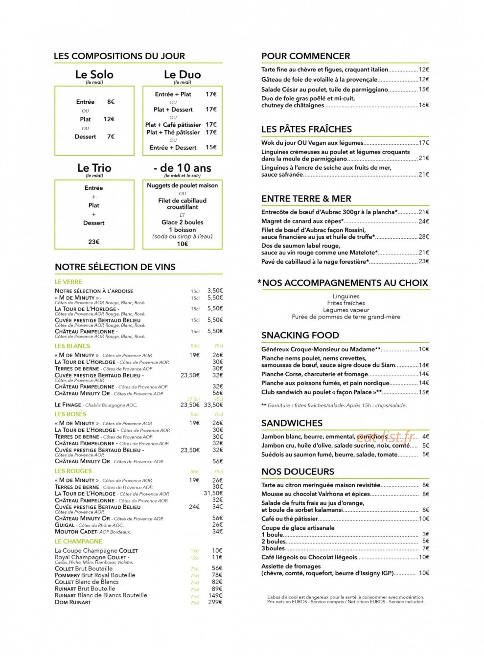 La Table des Oliviers — carte page 11