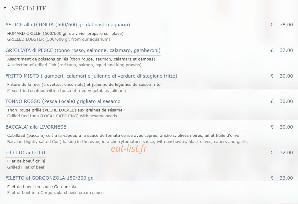 Pasta E Via — carte page 2