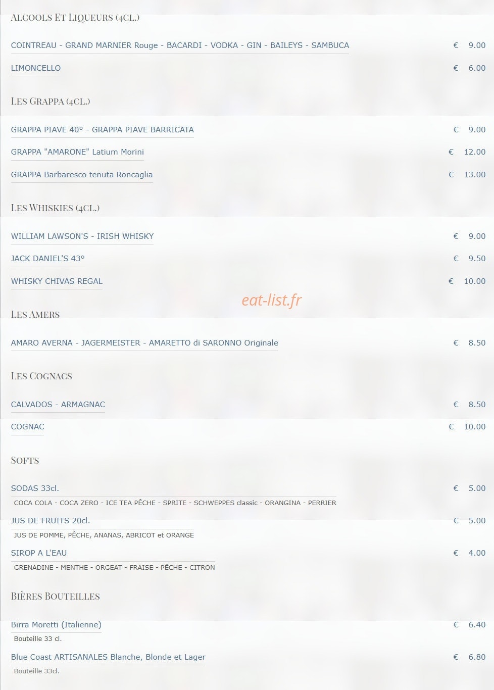 Pasta E Via — carte page 9