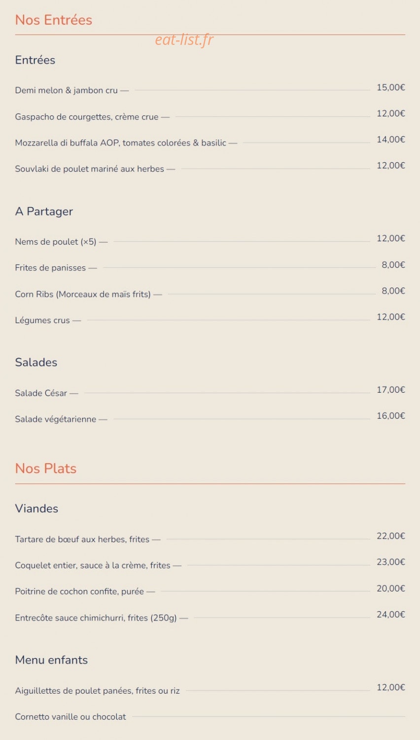 Tangerine Plage — carte page 1