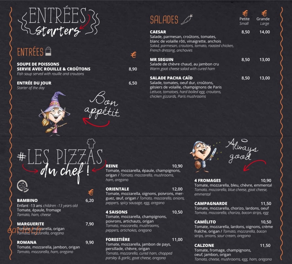Le Pacha Café — carte page 1