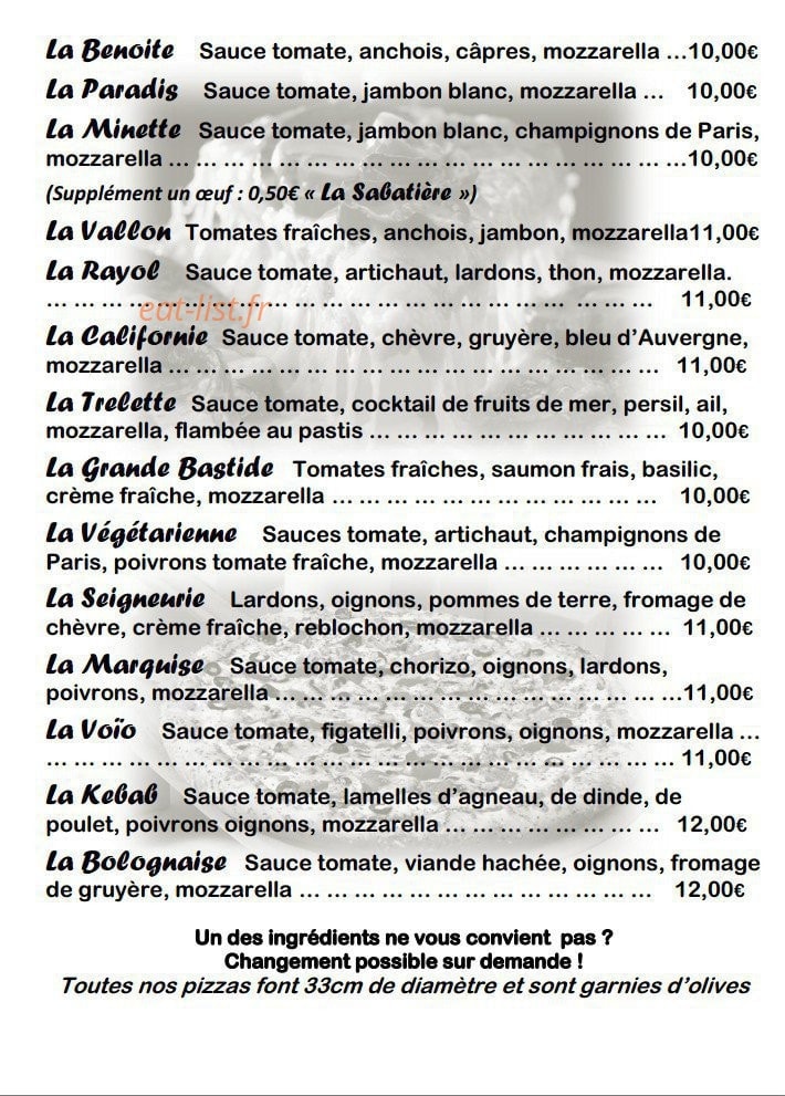 Au Cul de Boeuf — carte page 2
