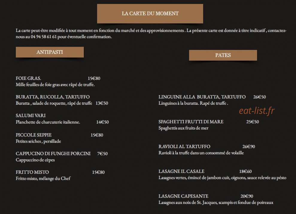 Il Casale — carte page 1