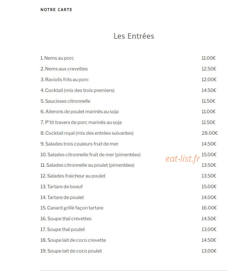 La Paillote — carte page 1