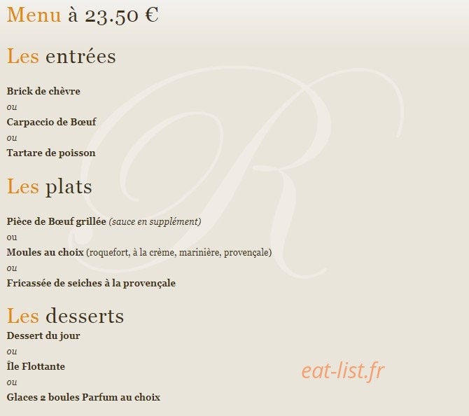 La Reserve — carte page 2