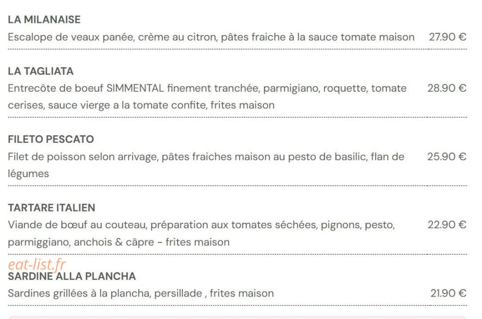 Nonna Trattoria — carte page 8