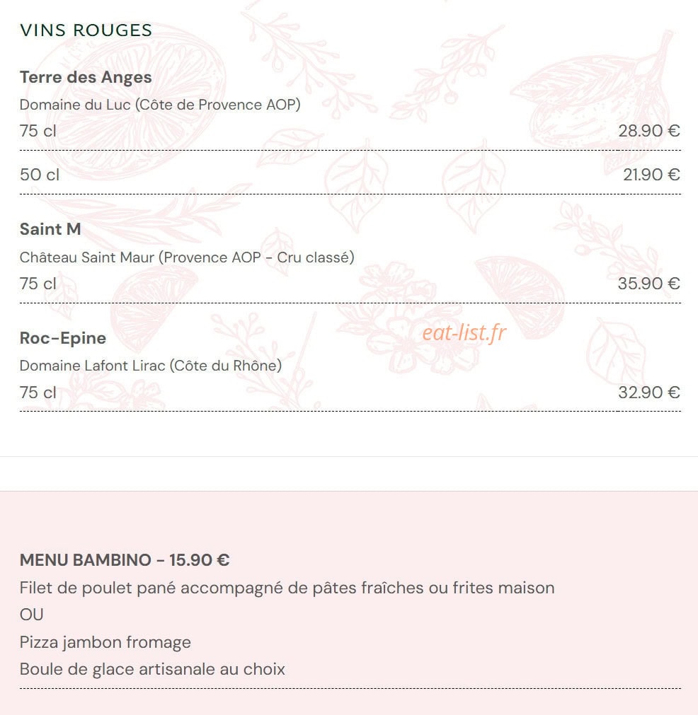 Nonna Trattoria — carte page 6