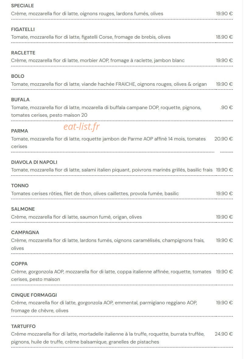 Nonna Trattoria — carte page 4