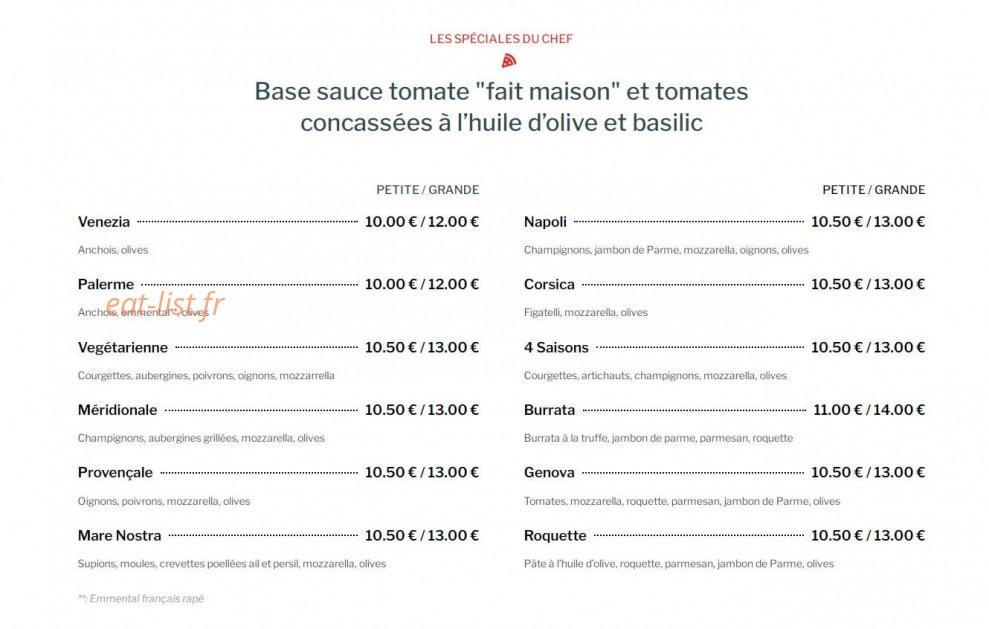 Punto Pizza — carte page 2