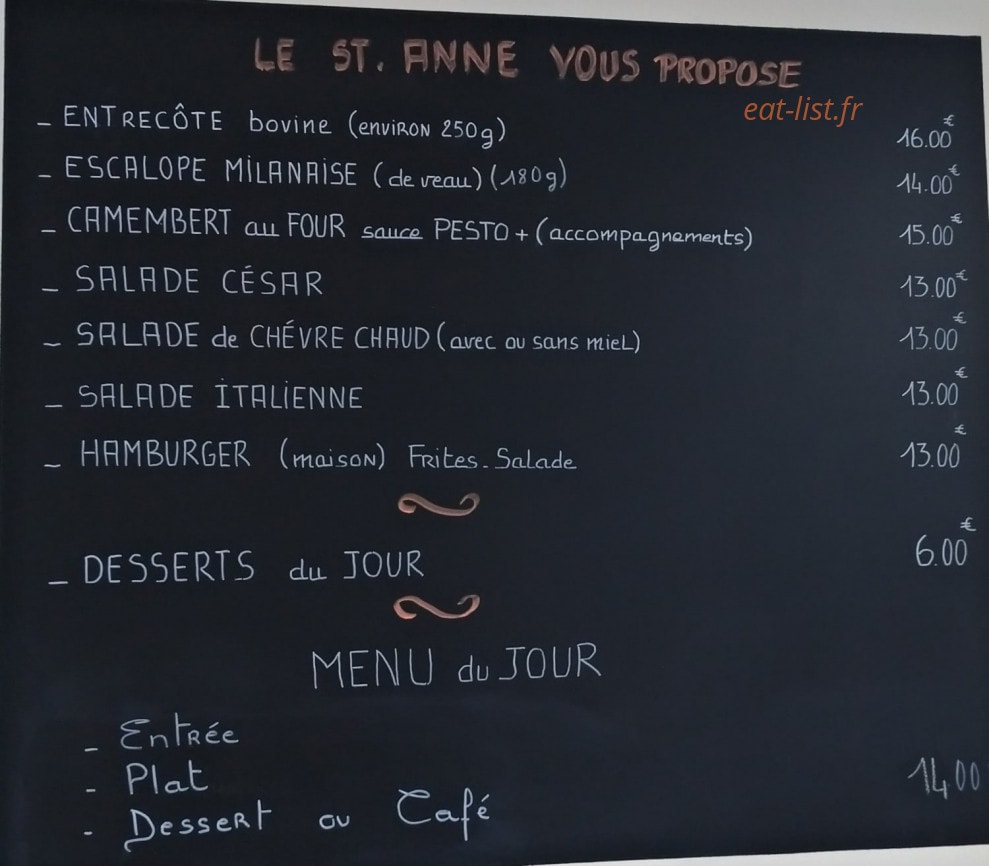 Le Sainte Anne — carte page 1