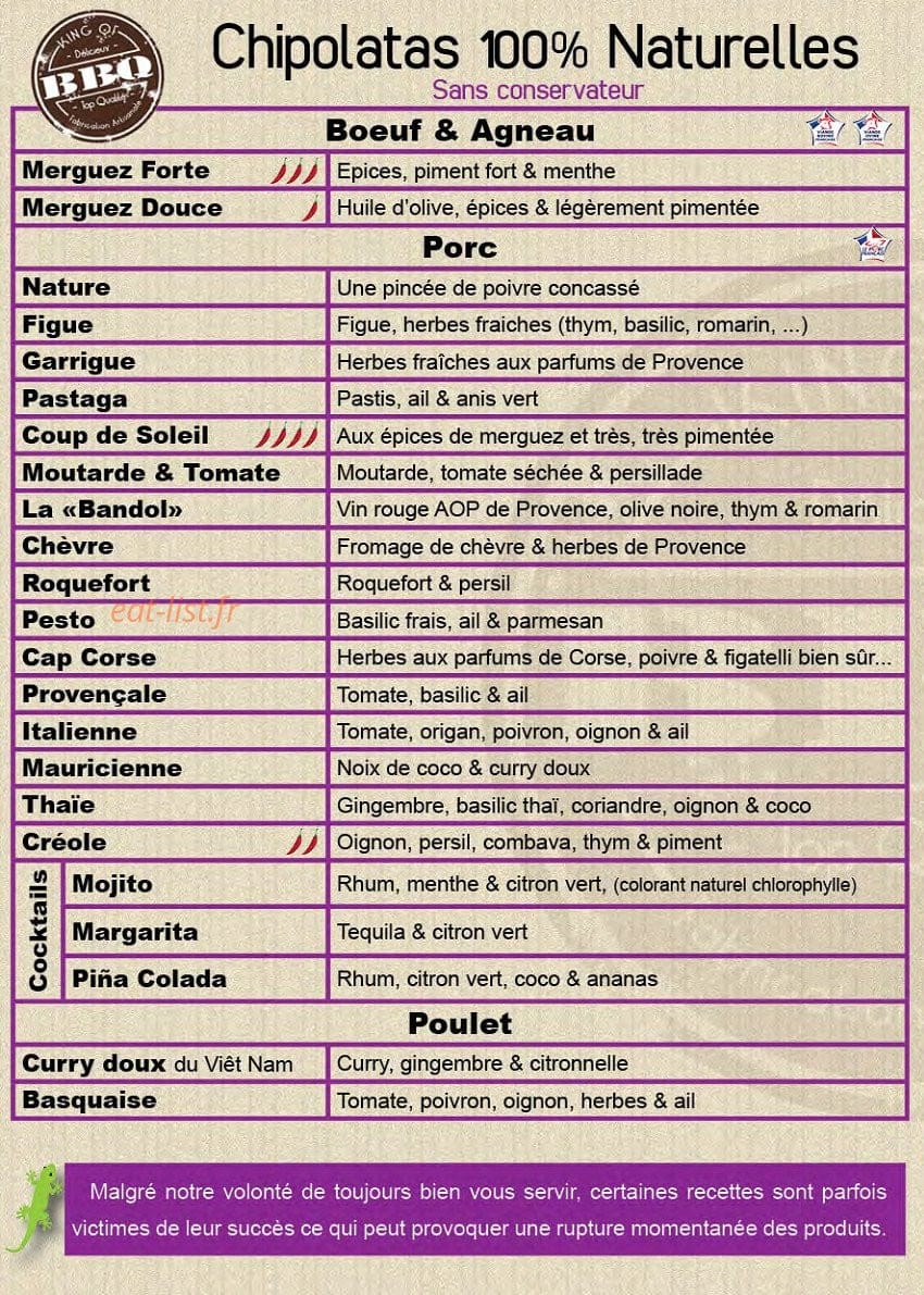 Gekko Gourmet — carte page 2