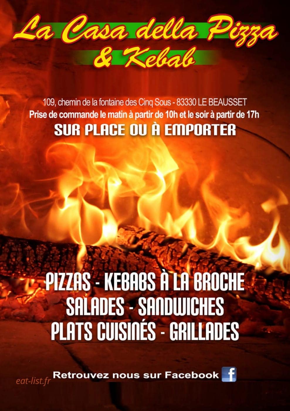 La casa della pizza à Le Beausset menu et photos