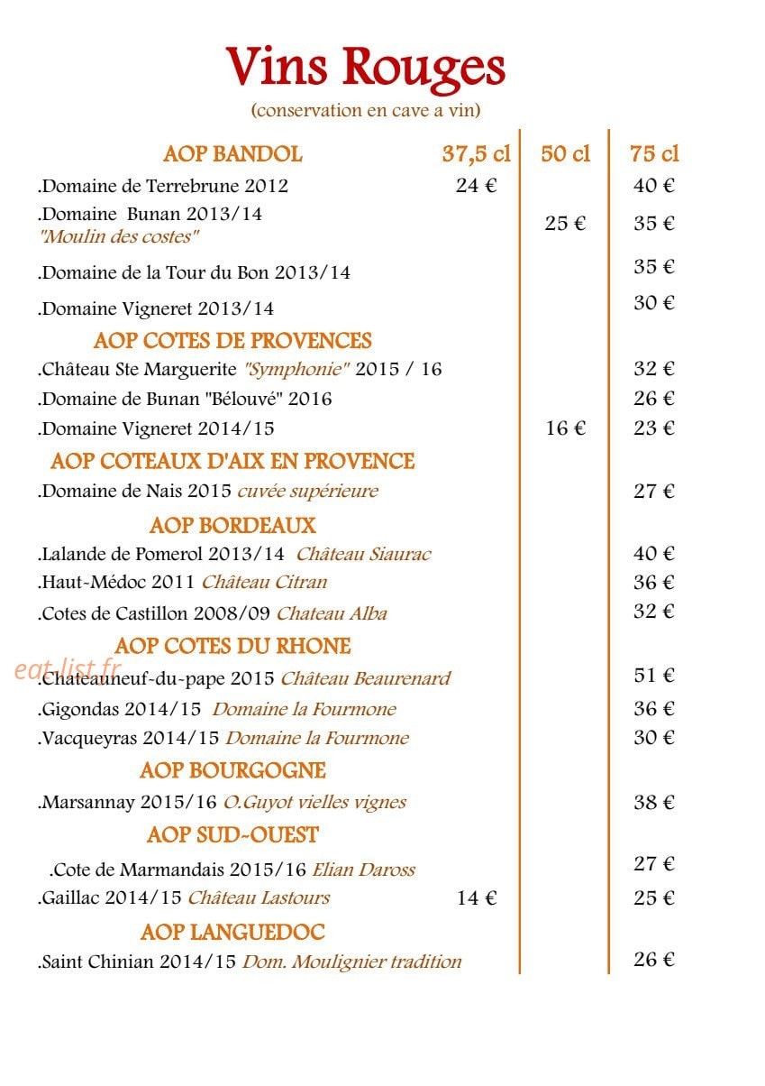 Le Relais de la Calèche — carte page 7