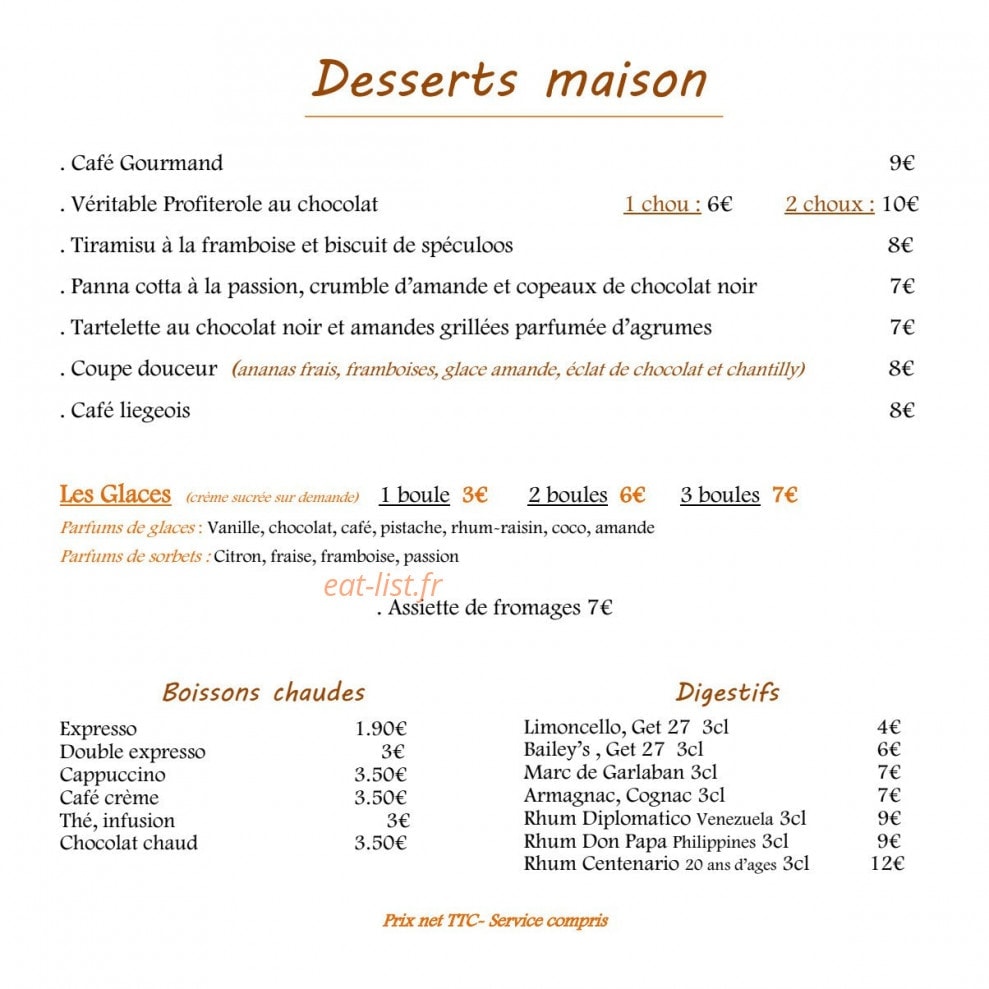 Le Relais de la Calèche — carte page 3