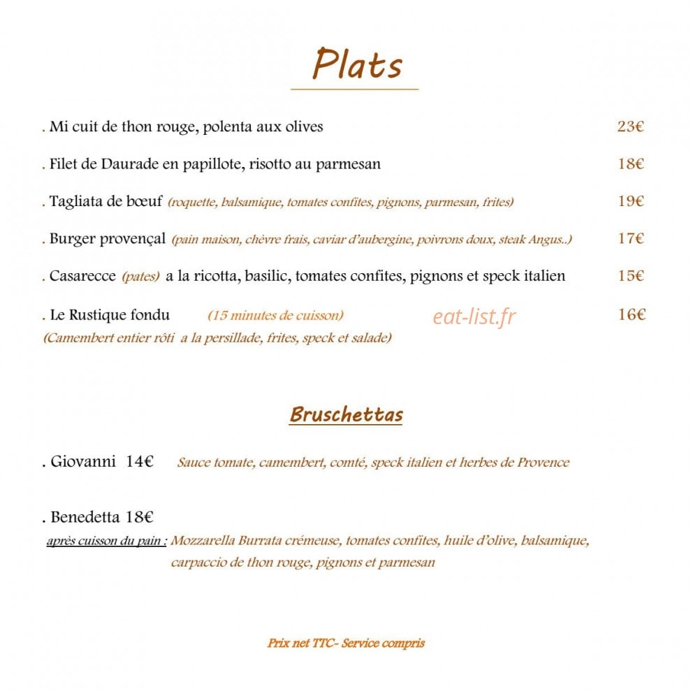 Le Relais de la Calèche — carte page 2