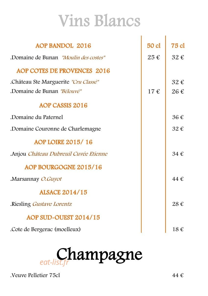 Le Relais de la Calèche — carte page 9