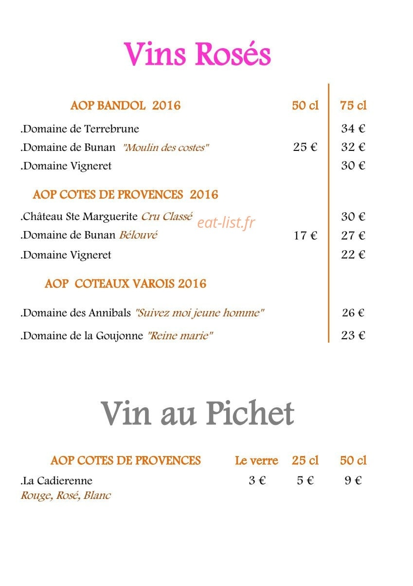 Le Relais de la Calèche — carte page 8