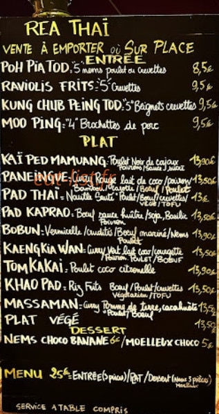 Rea thai — carte page 1