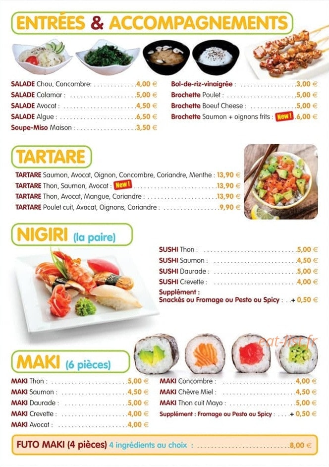 Sushi'Liv — carte page 2