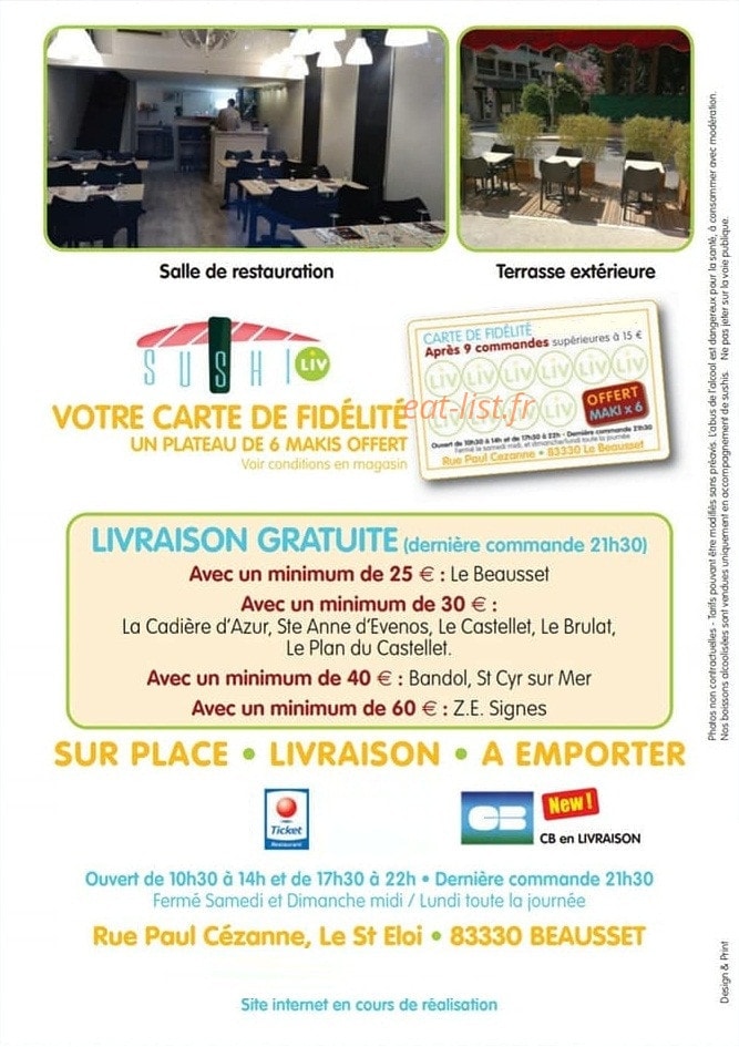 Sushi'Liv — carte page 8
