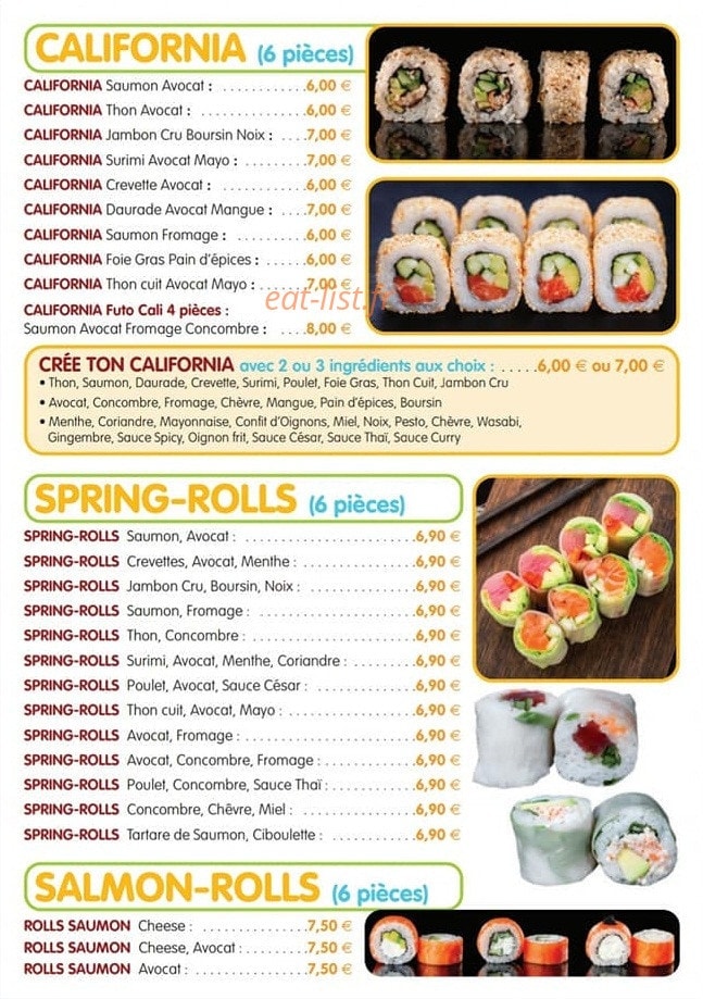 Sushi'Liv — carte page 3