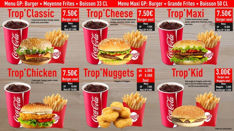 Grand Prix Burger — carte page 1