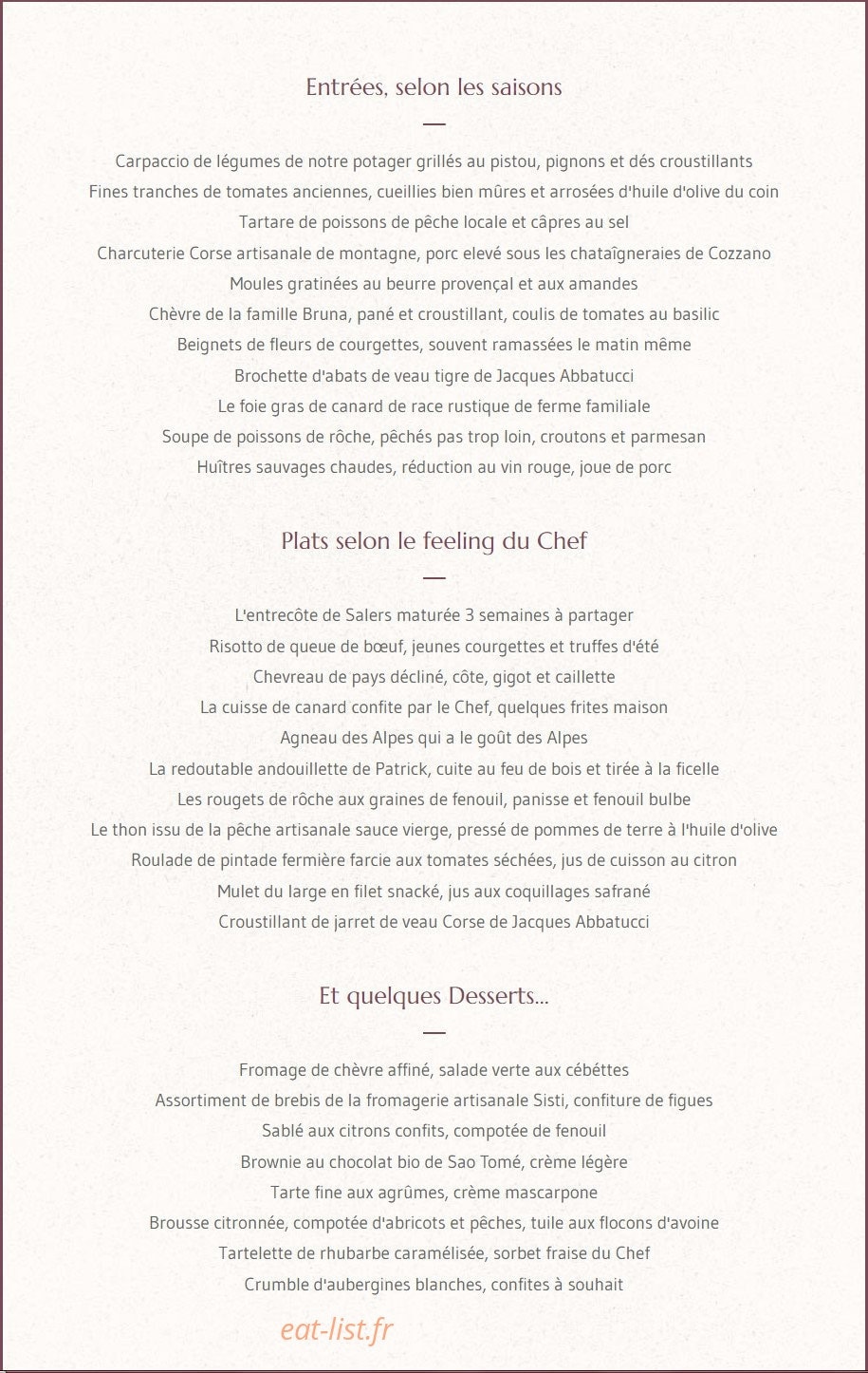 Le Pied De Nez — carte page 1