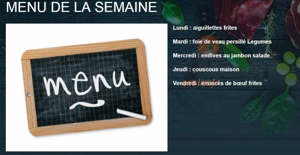 Le Sun'Day — carte page 1