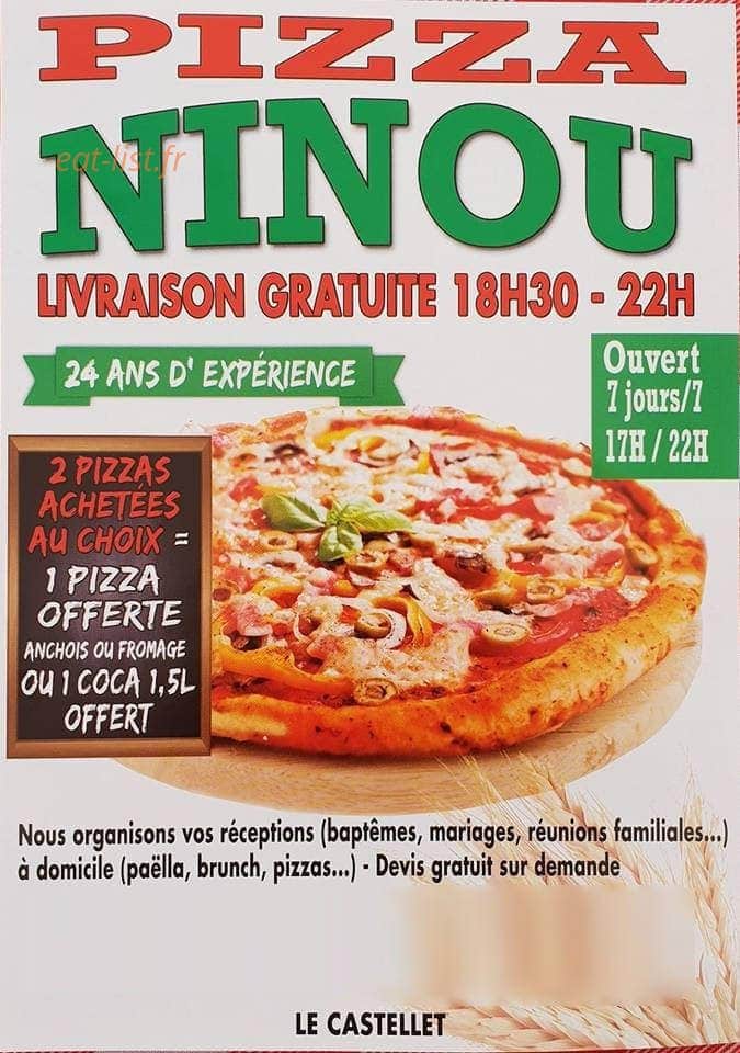 Pizza Ninou — carte page 1