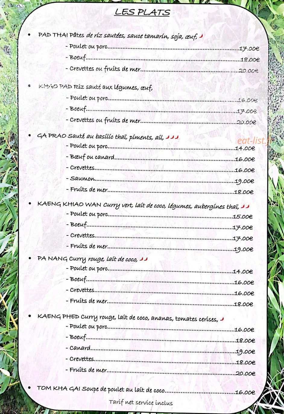 Pad Thaï — carte page 2