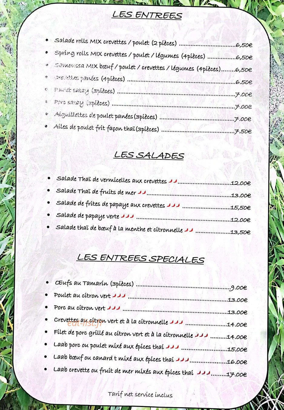 Pad Thaï — carte page 1