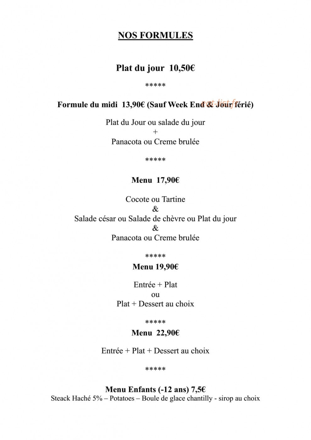 Le goût des Mets — carte page 1