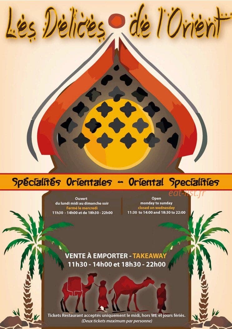Carte et menu Délices de L'orient Le Cannet des Maures