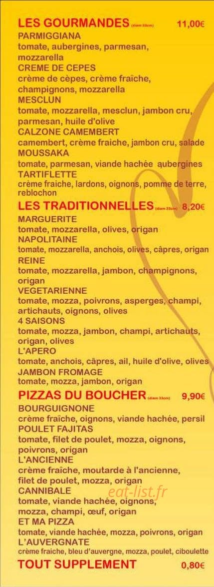 Et Ma Pizza — carte page 2