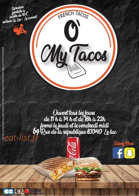 O' My Tacos — carte page 1