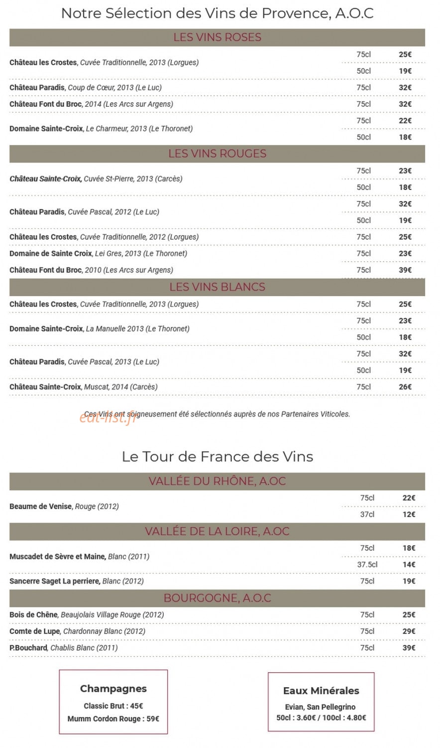 Les Restanques du Thoronet — carte page 2