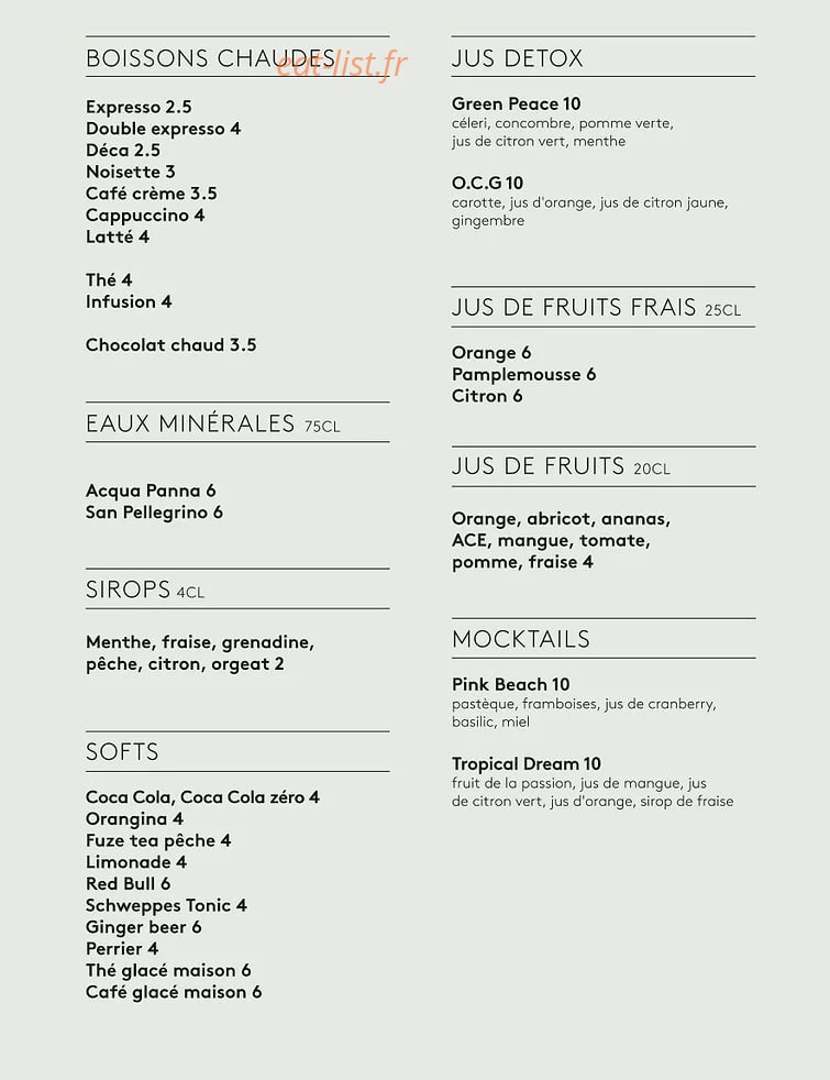 Café Flora — carte page 4