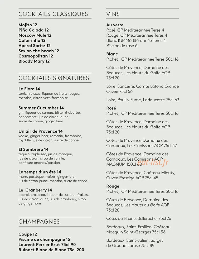 Café Flora — carte page 5