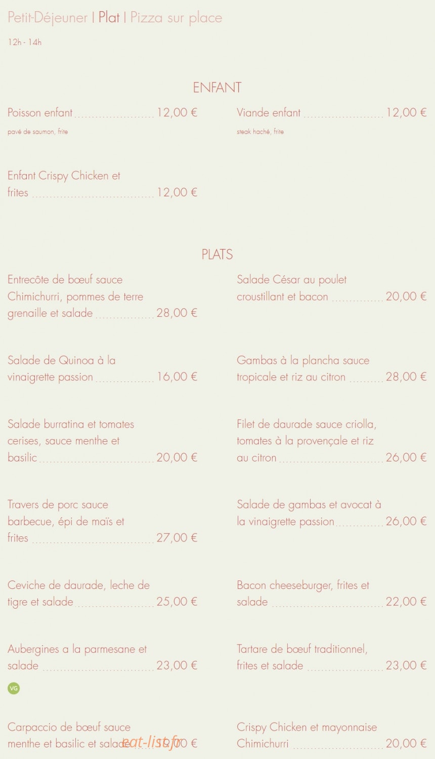 Café Flora — carte page 2