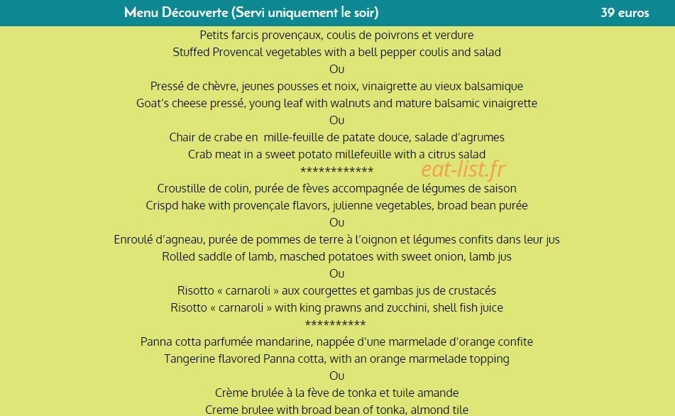 Hostellerie le baou — carte page 3