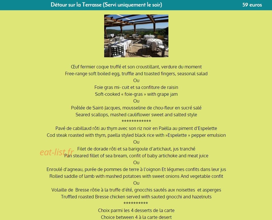 Hostellerie le baou — carte page 4