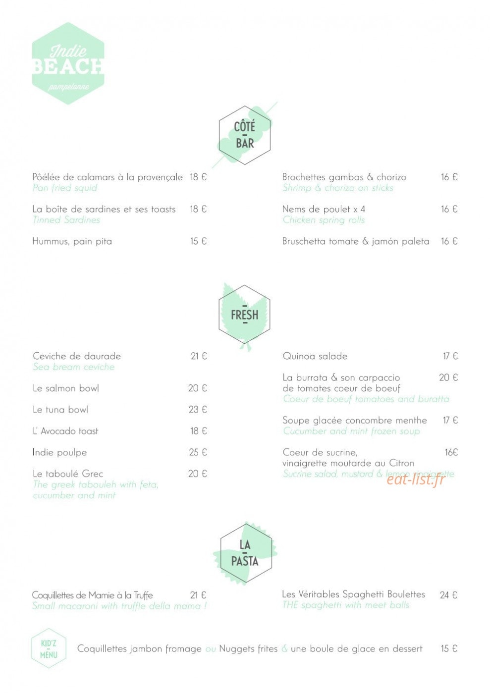 Indie Beach — carte page 1