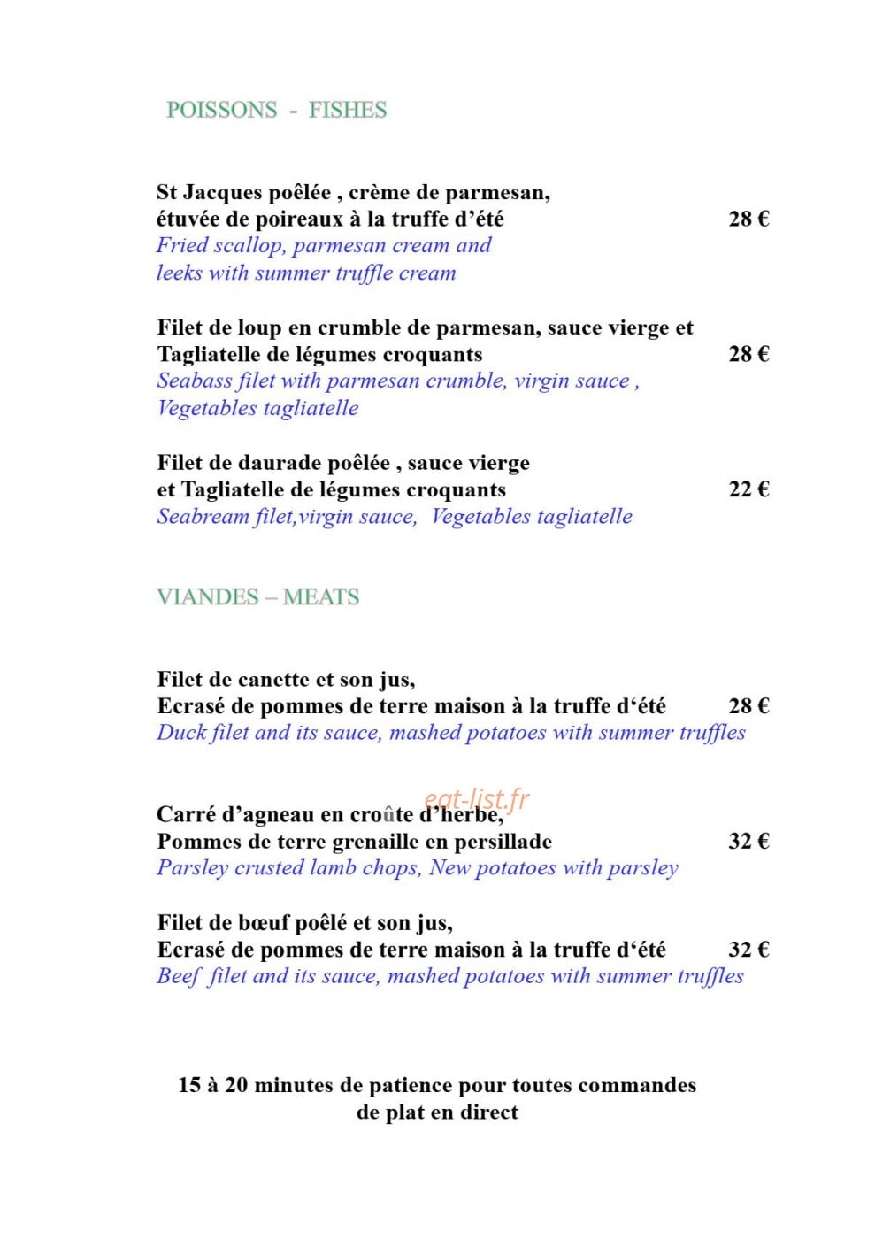 L'Écurie Du Castellas — carte page 2