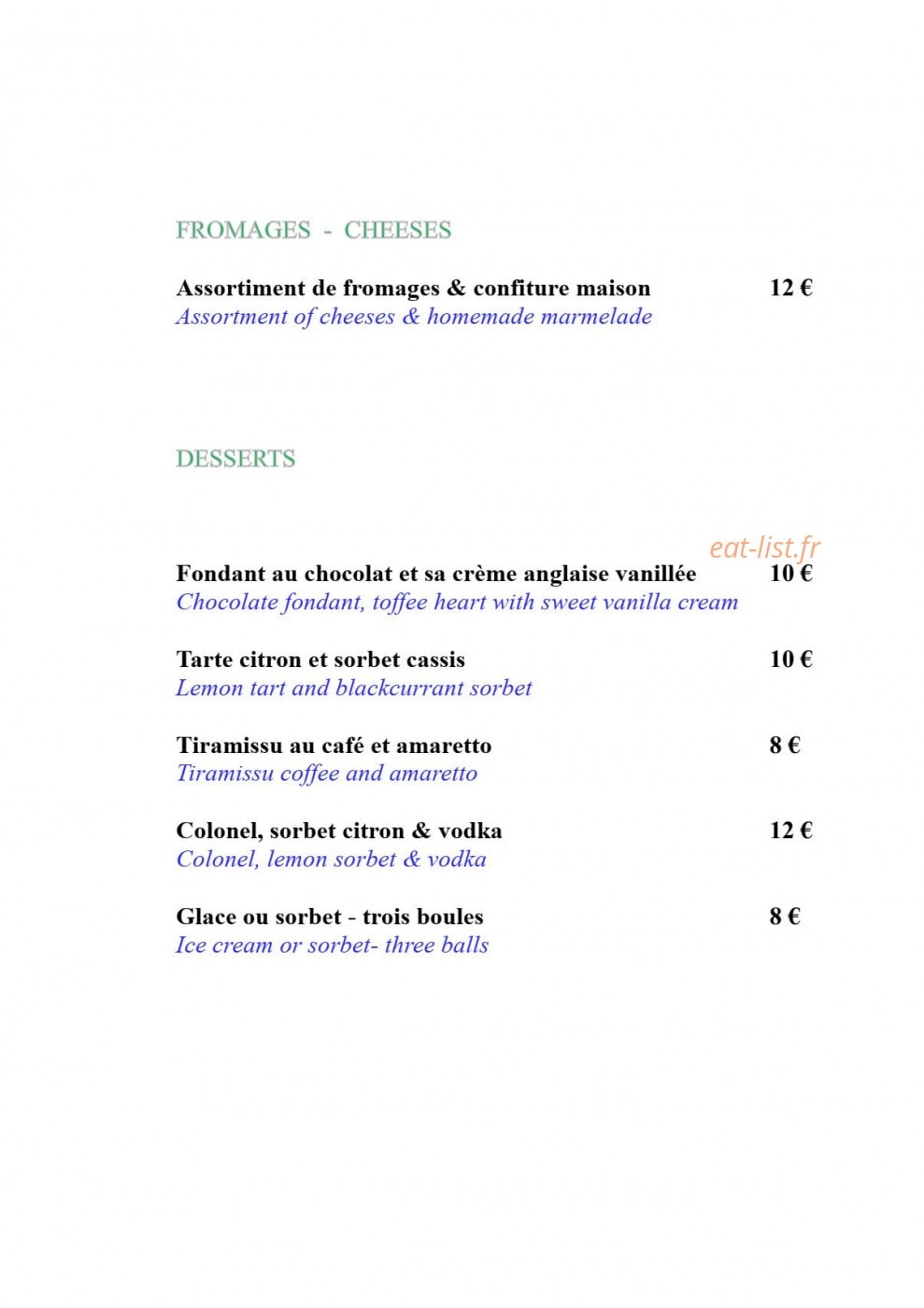 L'Écurie Du Castellas — carte page 3